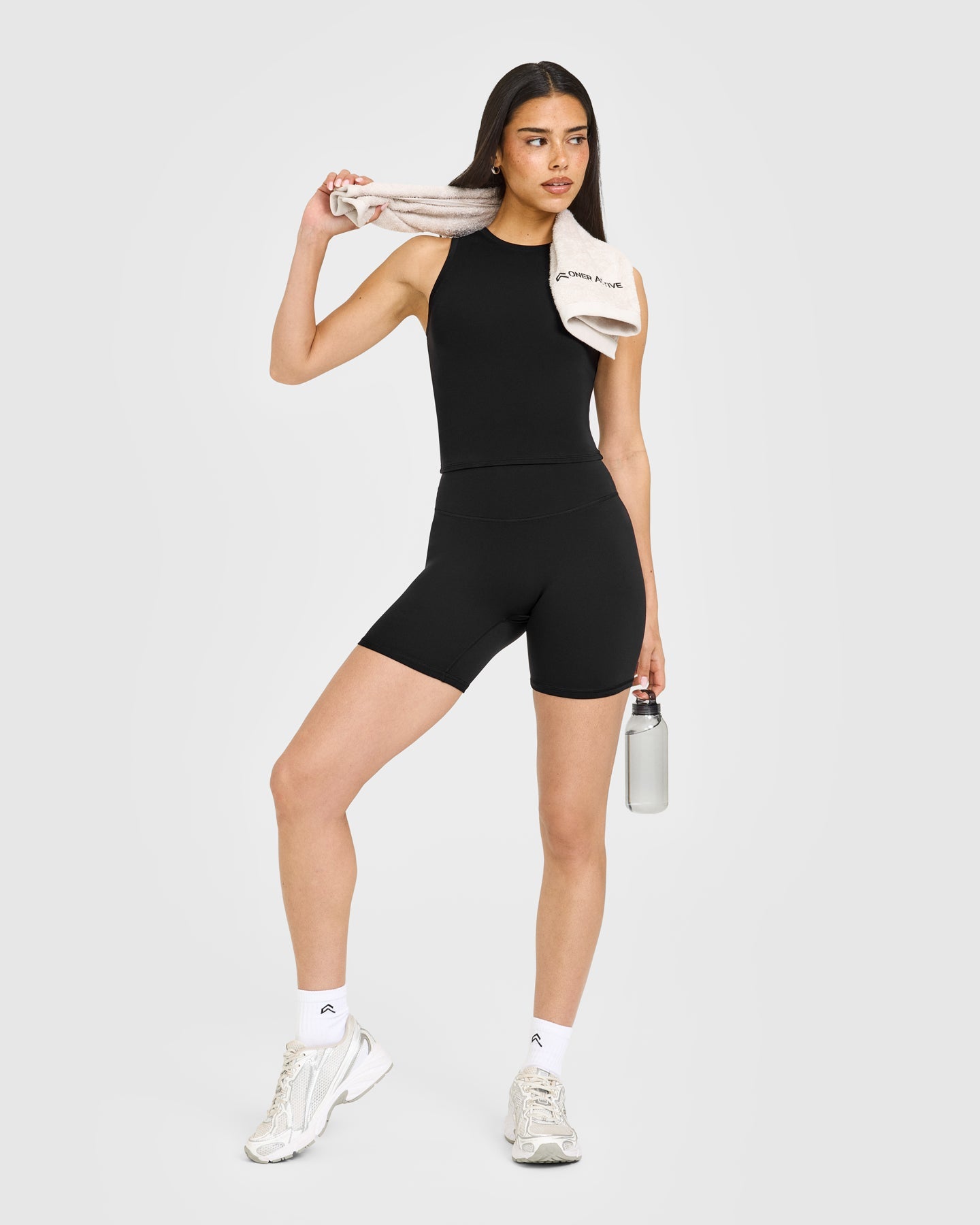 SoftMotion™ High Neck Mid Vest with White Logo | Black
