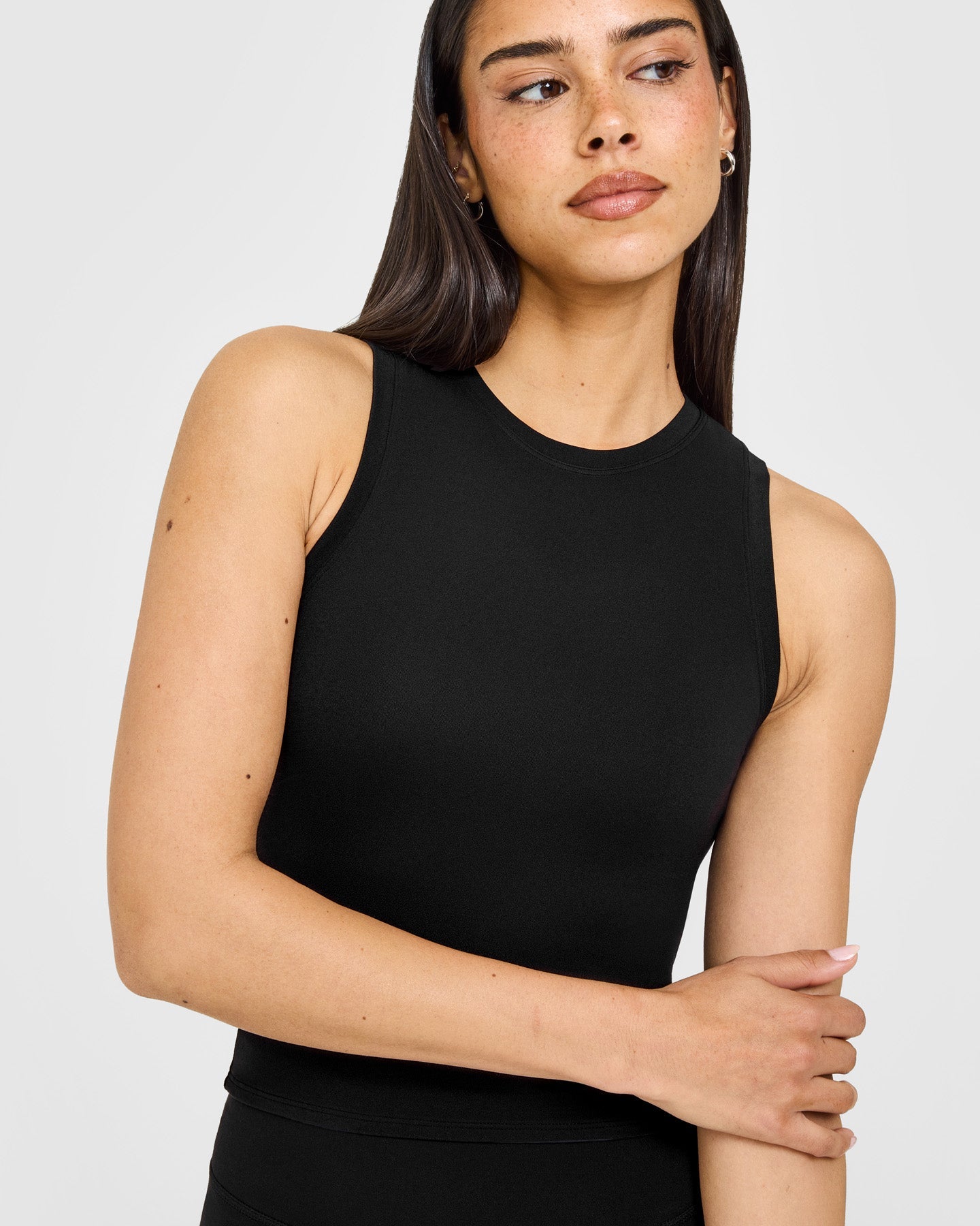 SoftMotion™ High Neck Mid Vest with White Logo | Black