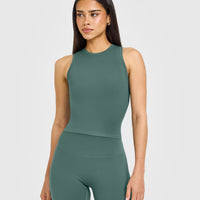 SoftMotion™ High Neck Mid Vest with White Logo | Iced Green