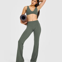 SoftMotion™ Flared Bottoms with White Logo | Dark Khaki