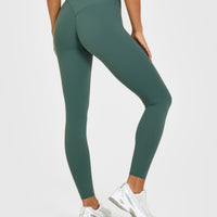 SoftMotion™ High Waisted Leggings with White Logo | Iced Green