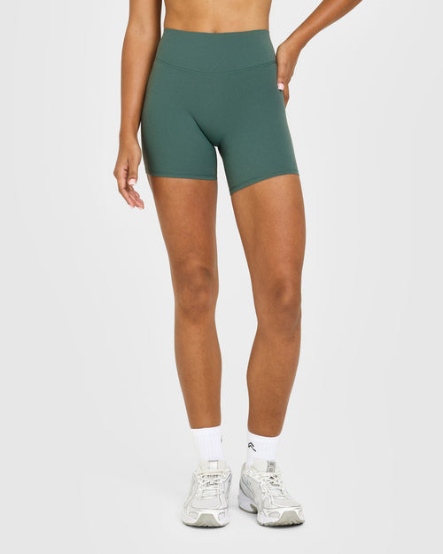 Oner Modal SoftMotion™ High Waisted Shorts 6" with White Logo | Iced Green