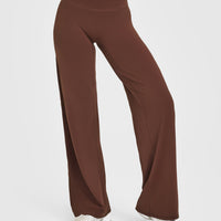 SoftMotion™ Straight Leg Bottoms with White Logo | Espresso Brown