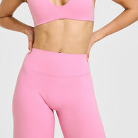 SoftMotion™ Straight Leg Bottoms with White Logo | Rose Pink
