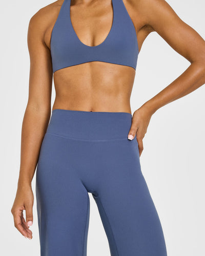 SoftMotion™ Straight Leg Bottoms with White Logo | Slate Blue