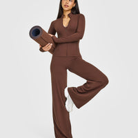 SoftMotion™ Jacket with White Logo | Espresso Brown