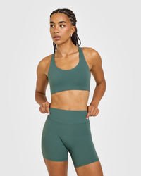SoftMotion™ Sports Bra with White Logo | Iced Green