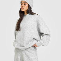 Knit Beanie | Light Grey Marl