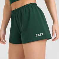 Lightweight Shorts with Printed Logo | Racing Green