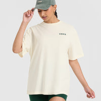 Classic Oversized Lightweight T-Shirt with Printed Logo | Off White