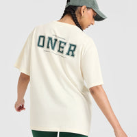 Classic Oversized Lightweight T-Shirt with Printed Logo | Off White