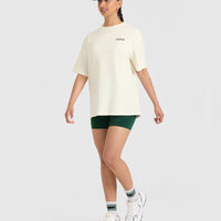 Classic Oversized Lightweight T-Shirt with Printed Logo | Off White