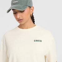 Classic Oversized Lightweight T-Shirt with Printed Logo | Off White
