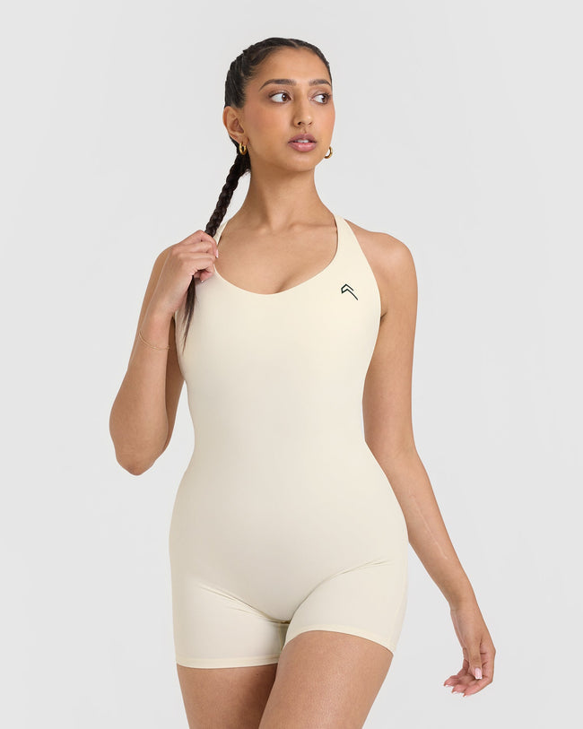 ワンピース水着 Off-White SS25 (OWFC019 S25JER0011000) Zuma White Sports Zip Up Racerback One Piece Swimsuit