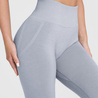 EffortlessLift™ Seamless Leggings with White Logo | Metal Grey