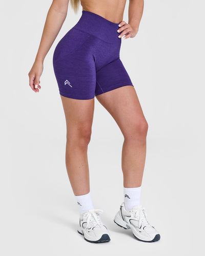 EffortlessLift™ Seamless Shorts with White Logo | Amethyst