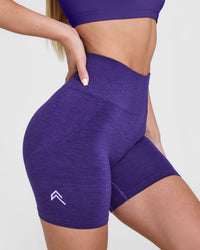 EffortlessLift™ Seamless Shorts with White Logo | Amethyst