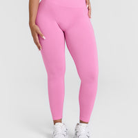 EffortlessLift™ Seamless Leggings with White Logo | Power Pink