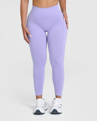 EffortlessLift™ Seamless Leggings with White Logo | Vintage Violet