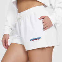 Raw Lounge Oversized Shorts with Graphic | White