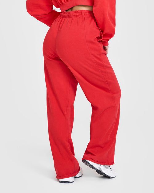 Raw Lounge Wide Leg Joggers with Graphic | Muscle Mommy Red