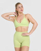 Unified Ultra Micro V Neck Bralette | Pump Green