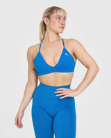 Unified Ultra Micro V Neck Bralette | Retro Blue