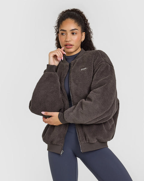 Brown Bomber Jacket Women's Reversible | Oner Active