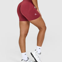 EffortlessLift™ Seamless Shorts with White Logo | Burnt Cherry