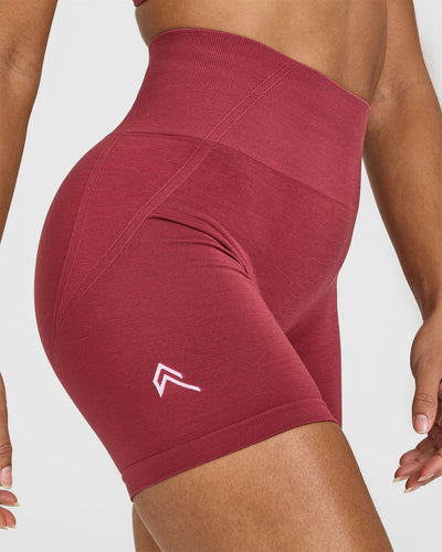 EffortlessLift™ Seamless Shorts with White Logo | Burnt Cherry