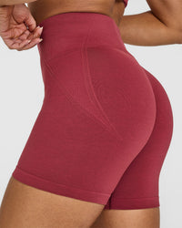 EffortlessLift™ Seamless Shorts with White Logo | Burnt Cherry