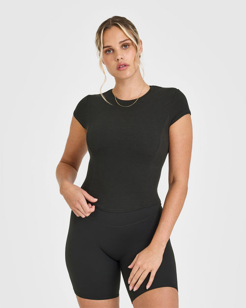 Oner Modal Mellow™ Rib Mid T-Shirt | Soft Black