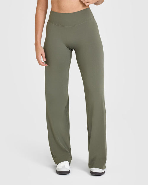 Oner Modal SoftMotion™ Straight Leg Bottoms with White Logo | Alpine Green