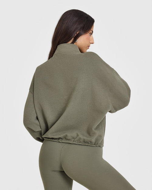 Mid Weight 1/4 Zip Sweatshirt | Alpine Green