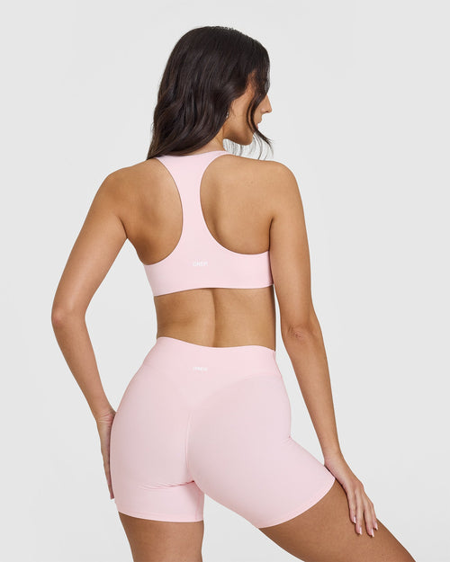 SoftMotion™ Bralette with White Logo | Ballet Pink