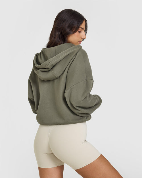 Mid Weight Zip Through Hoodie | Alpine Green