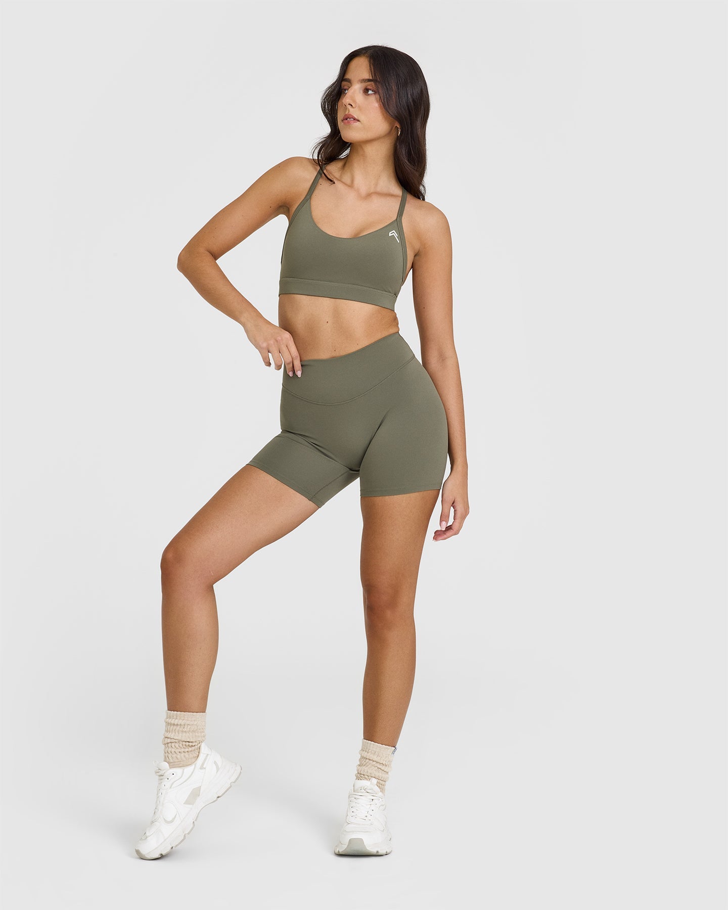 SoftMotion™ Shorts 6" with White Logo | Alpine Green