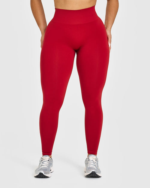 Oner Modal Effortless Seamless Leggings with White Logo | Toasted Red