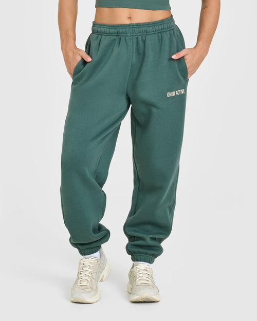 Oner Modal Foundations Joggers With Printed Graphic | Iced Green