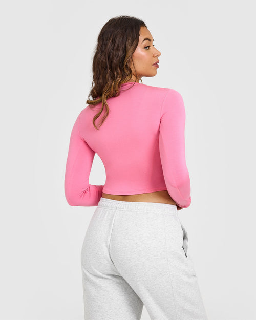 Mellow™ Soft Mid Long Sleeve Top | Peony Pink