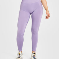EffortlessLift™ Seamless Leggings with White Logo | Wisteria Purple