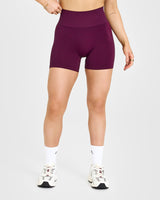 Effortless Seamless Shorts with White Logo | Ripe Fig