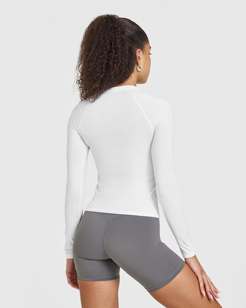 Go To Seamless Fitted Long Sleeve Top | White
