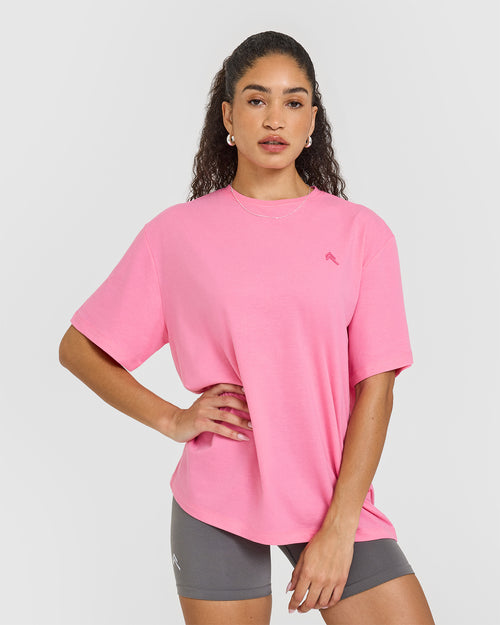 Oner Modal Classic Oversized Lightweight T-Shirt | Peony Pink