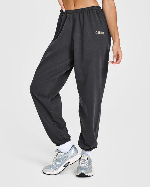 Oner Modal Lightweight Joggers with Printed Logo | Coal