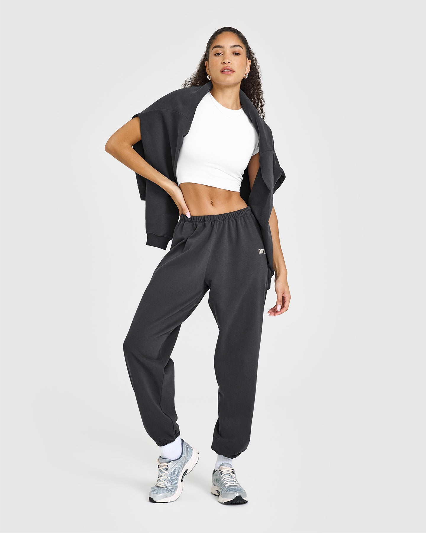 Lightweight Joggers with Printed Logo | Coal