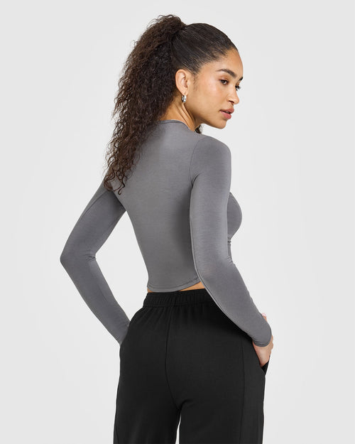 Mellow™ Soft Mid Long Sleeve Top | Ash Grey