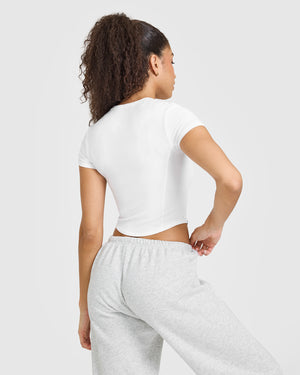 White Short Sleeve Shirt Women - Mid Length | Oner Active