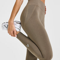 EffortlessLift™ Seamless Leggings with White Logo | Moss Brown