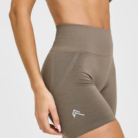EffortlessLift™ Seamless Shorts with White Logo | Moss Brown